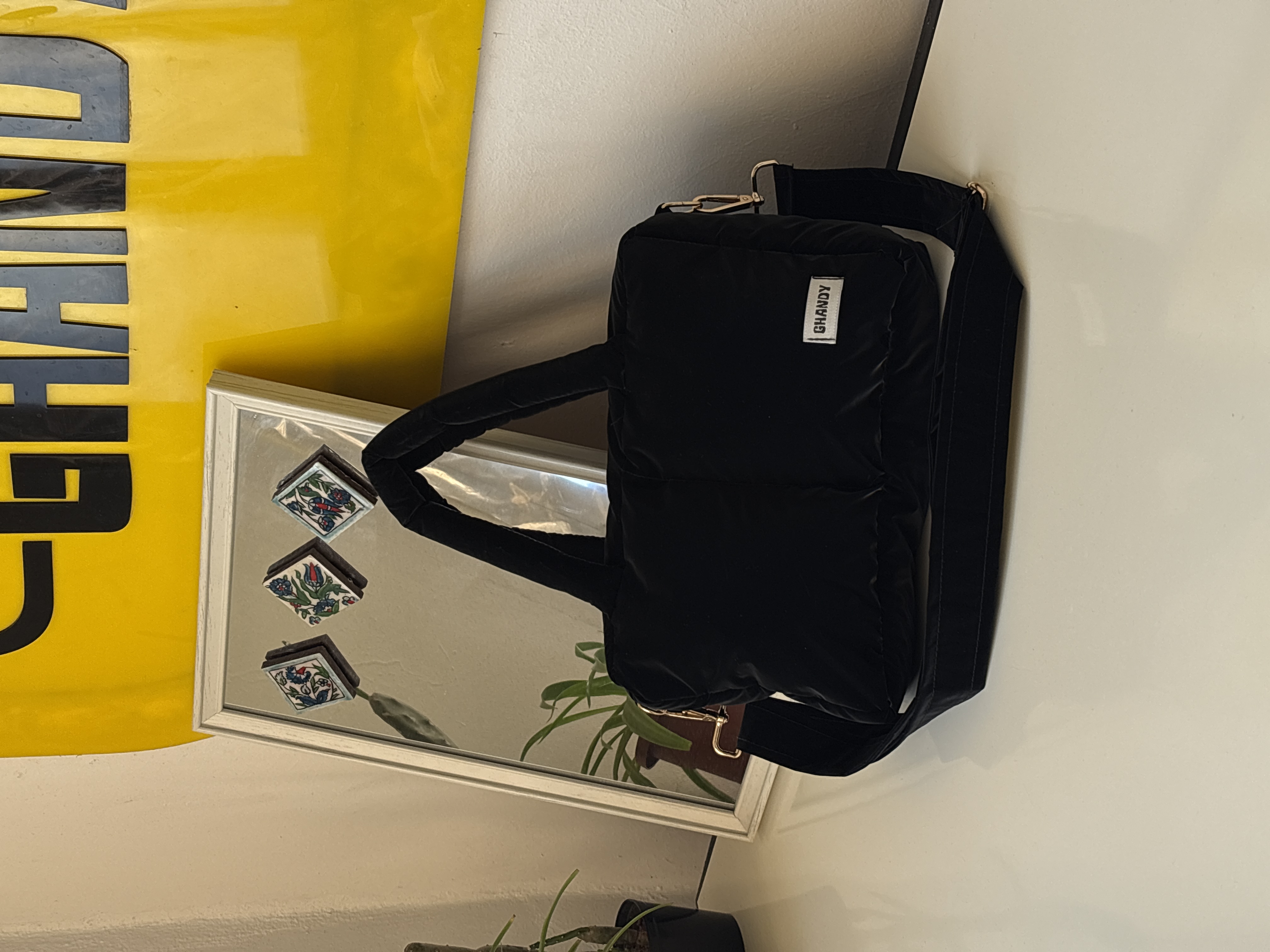 حقيبة مربعات - اسود